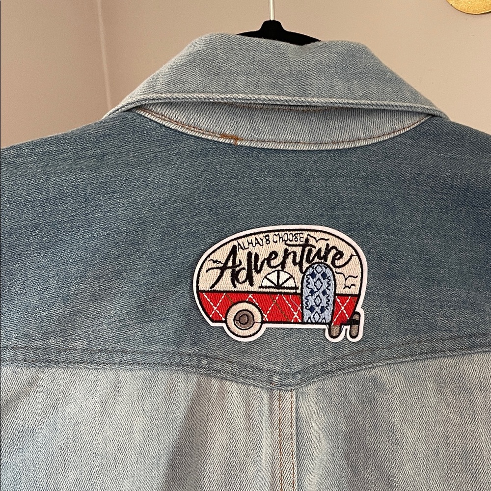 S Reba Denim Jacket with‎ Patches - Vintage Vibes - Picture 3 of 8